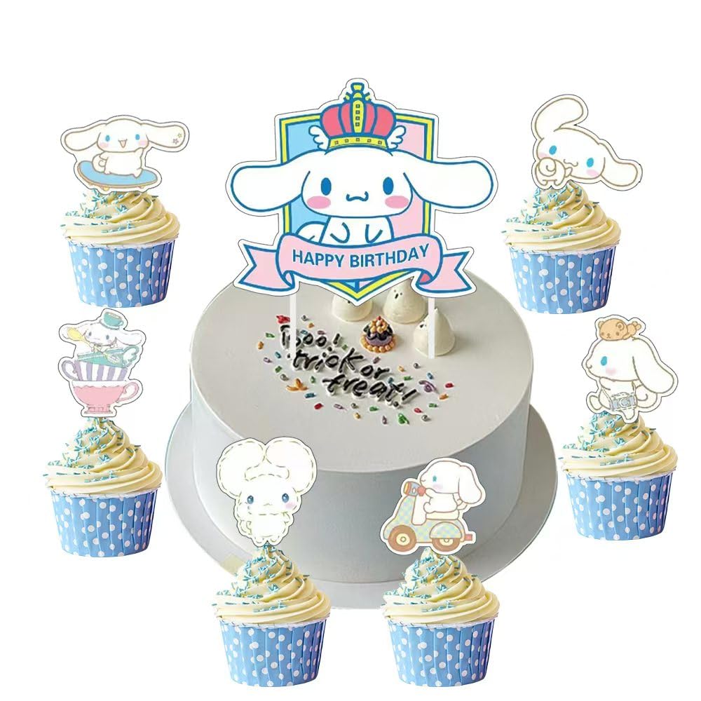 Jlemon cupcake toppers with pink cat motif for birthday party decor