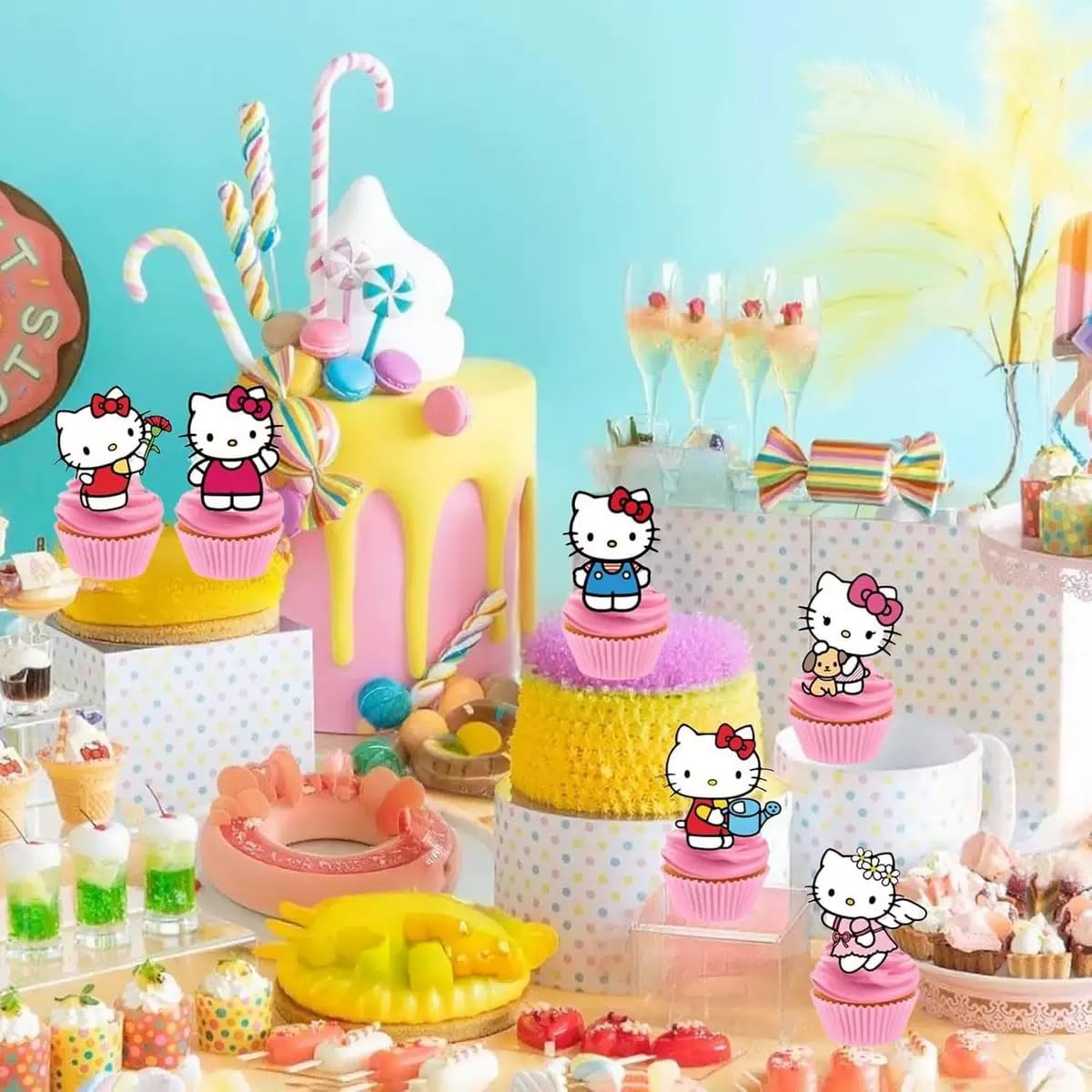 Jlemon kawaii cat toppers small toppers 03 are ideal for cupcakes.
