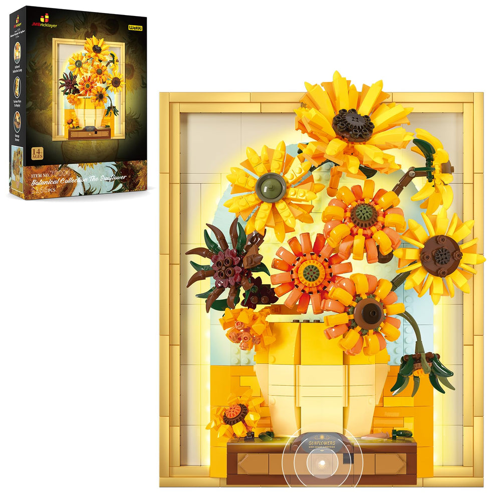 JMBricklayer Flowers Sunflower Bouquet with Lights glows softly, elevating living spaces with handmade craftsmanship.