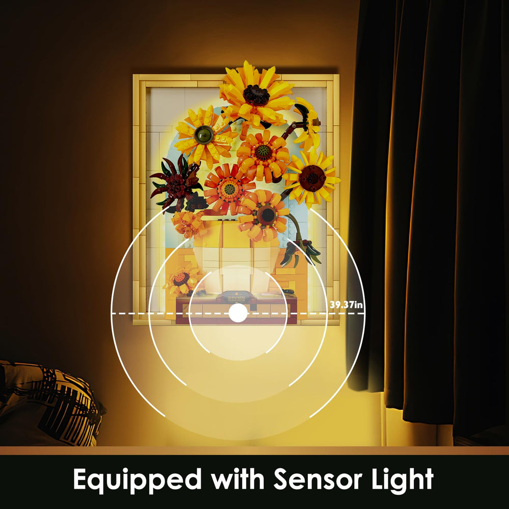 JMBricklayer Van Gogh-inspired Sunflowers art frame sparks conversation and wall decor.