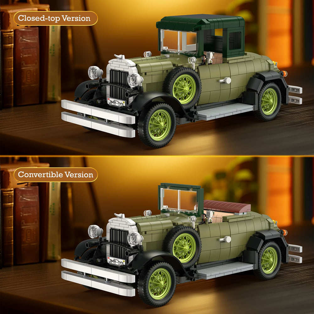 JMBricklayer vintage car kit with lights detailed cockpit for realism