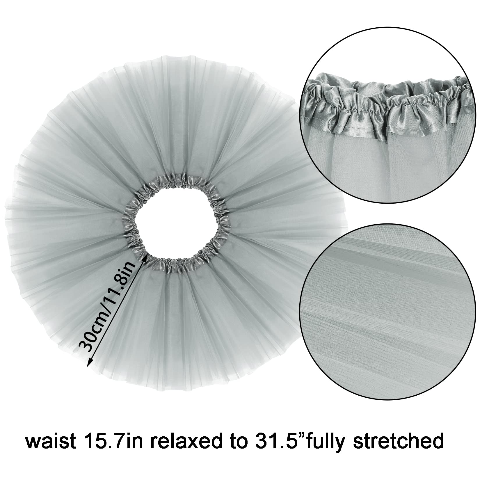 Jmkcoz gray tutu skirt shows fluffy mesh for kid-friendly volume