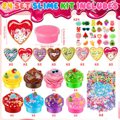 Heart-shaped donut cards design by JMUQ with sparkling slime embellishments.