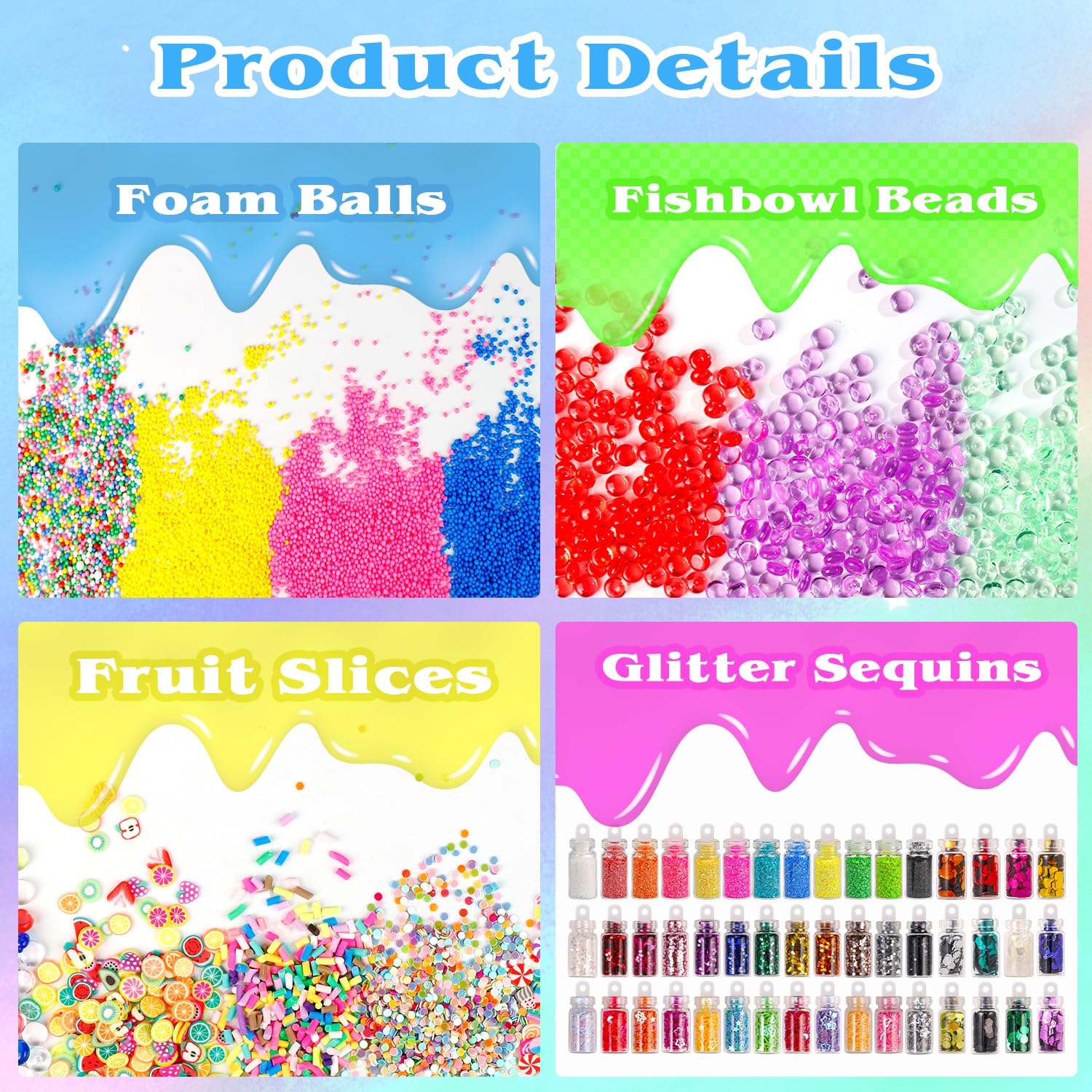 JMUQ bottle jars for organized color mixing in slime crafts