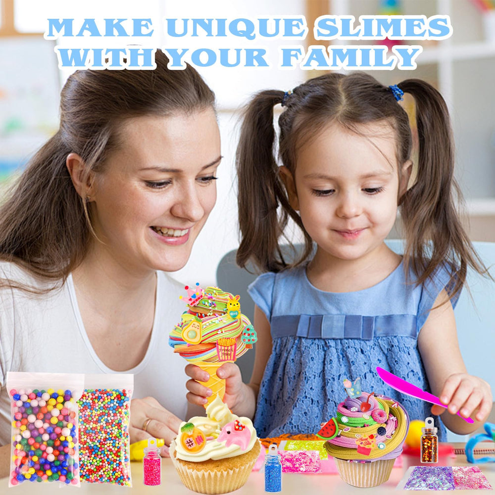 JMUQ fishbowl beads decorate slime with playful details