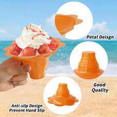 Jnnzzggu flower snow cone cups have wide tops for large portions.