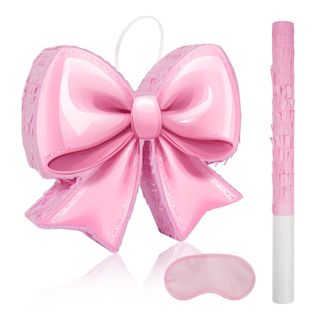 JOARHONAL pink bow pinata front view for girls party decor and fun activity