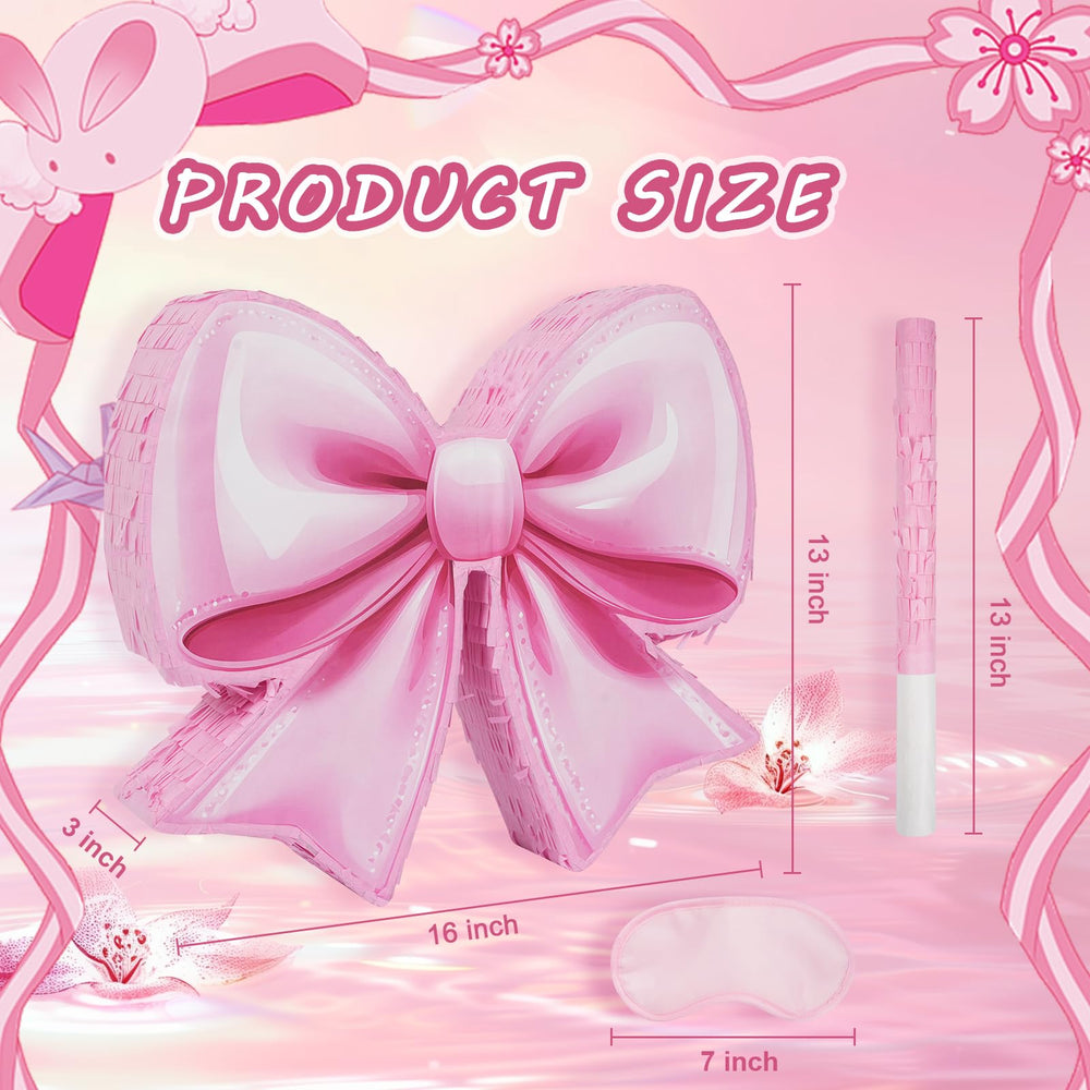 JOARHONAL pink bow pinata side view for colorful celebration centerpiece and activity