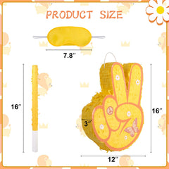 JOARHONAL Two Groovy Pinata side view showing vibrant design ideal for 60s themed events.
