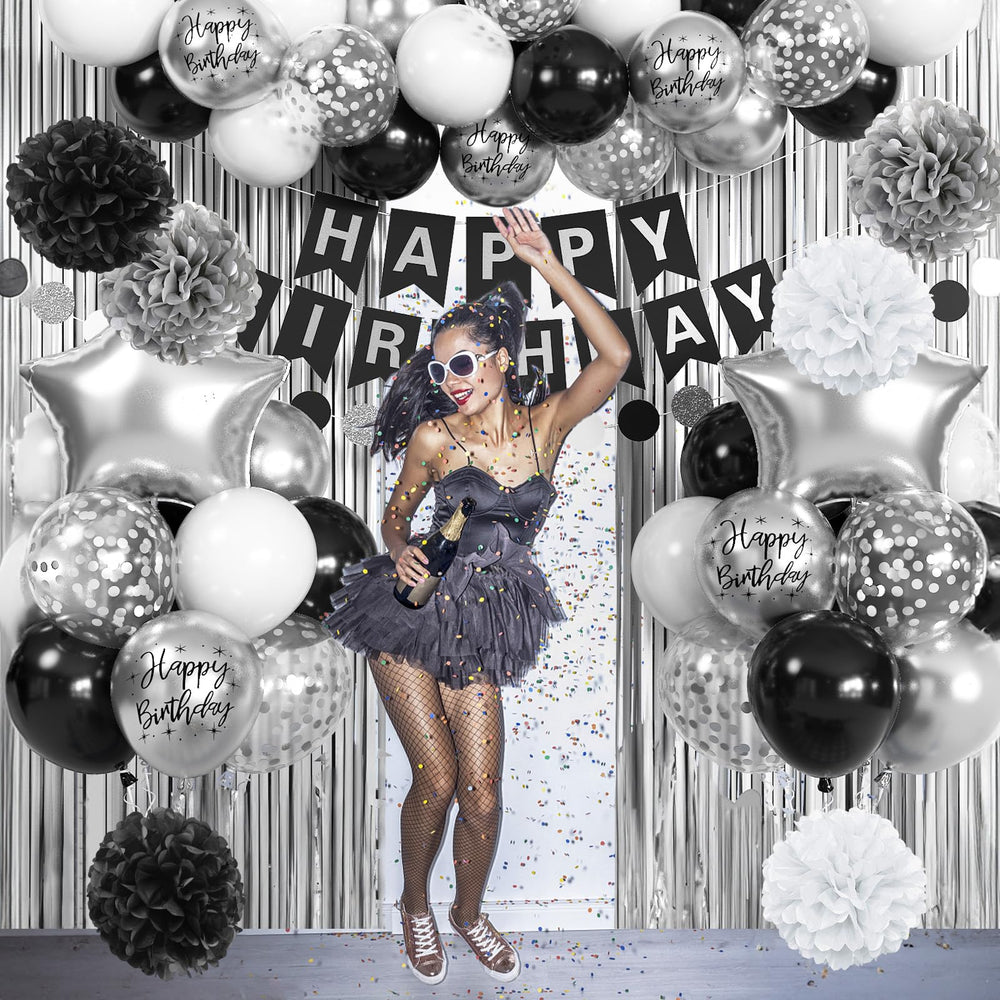 Jobkoo 18-inch silver star foil balloons for eye-catching accents