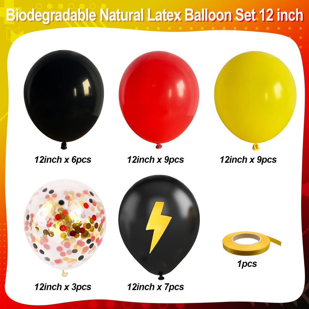 Jobkoo black latex balloons provide bold foundation for stylish party arrangements.
