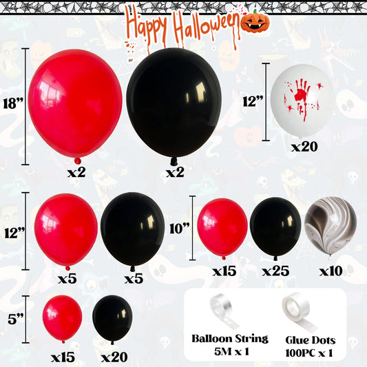Jobkoo Halloween Balloon Arch Kit black balloons add gothic contrast for dramatic decor