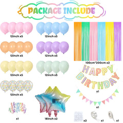 Jobkoo pastel fringe curtain backdrop adds soft, colorful ambiance.