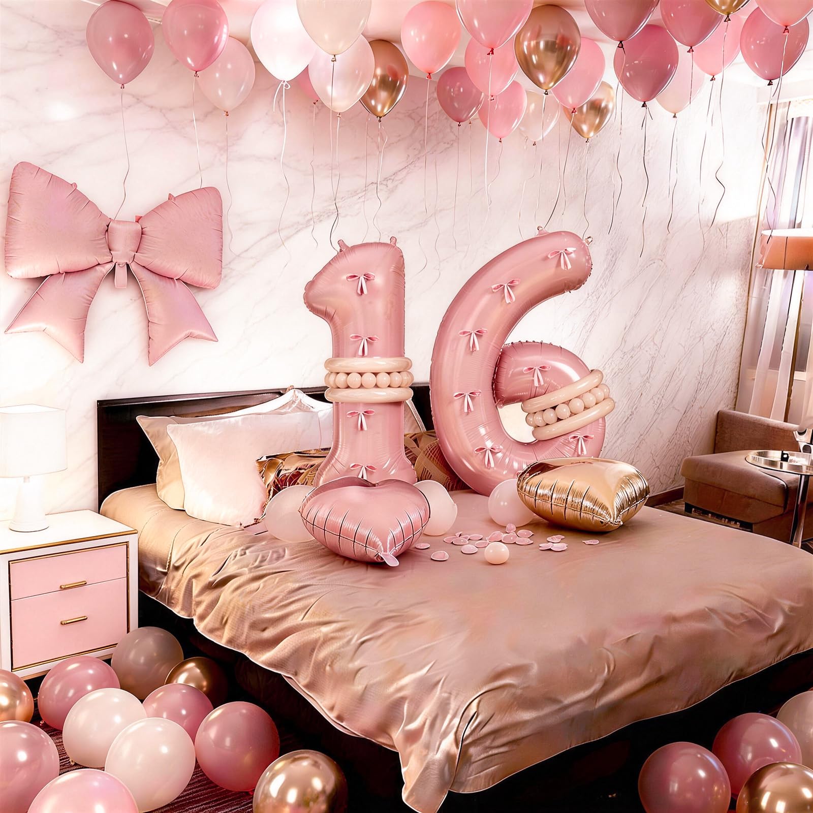 Jobkoo pink heart foil balloon 18 inch romantic decor