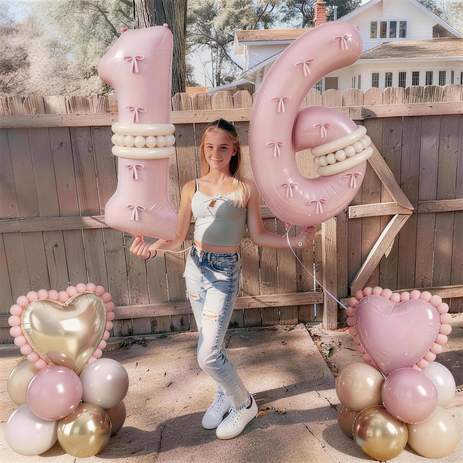 Jobkoo pink long balloons 5pcs flexible length for designs