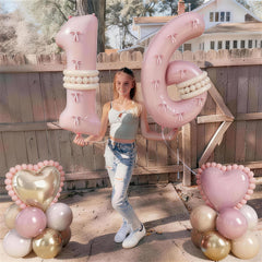 Jobkoo pink long balloons 5pcs flexible length for designs
