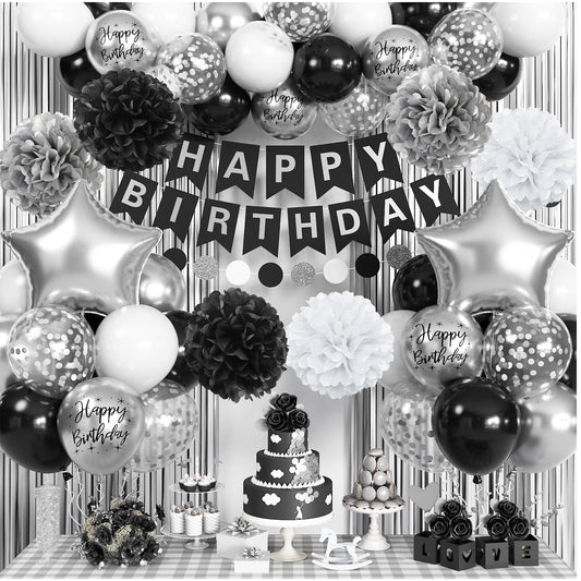 Jobkoo silver foil fringe curtain backdrop for a glamorous party photo wall