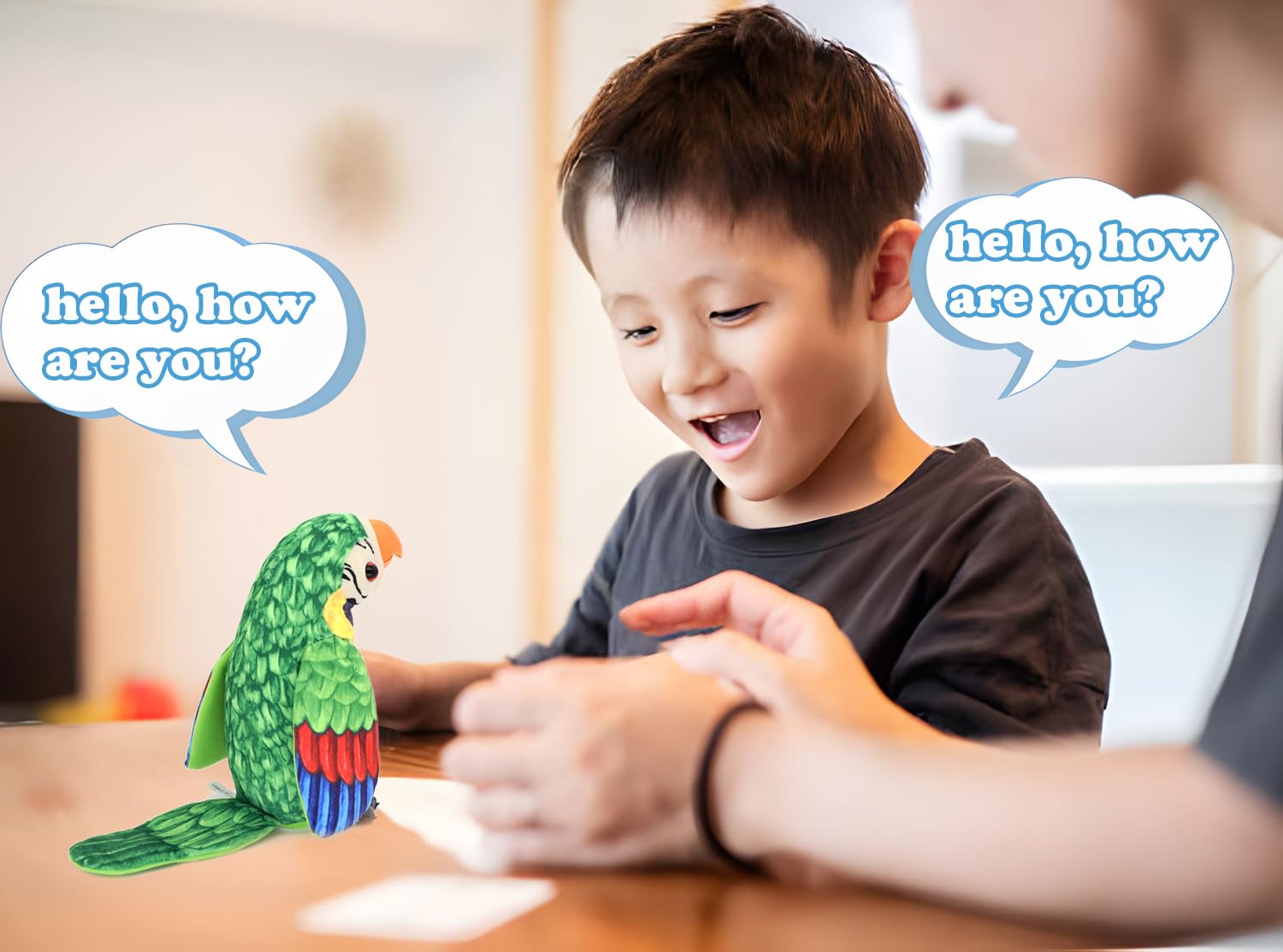 JOCOUNY nursery rhymes parrot toy with classic clips