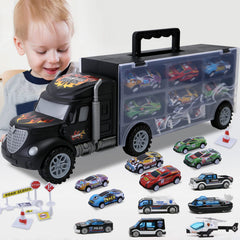 JODUDLR transport carrier with 12 die-cast vehicles for imaginative play