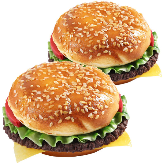 Joeabor artificial hamburger round 2-pack on display enhances home decor.