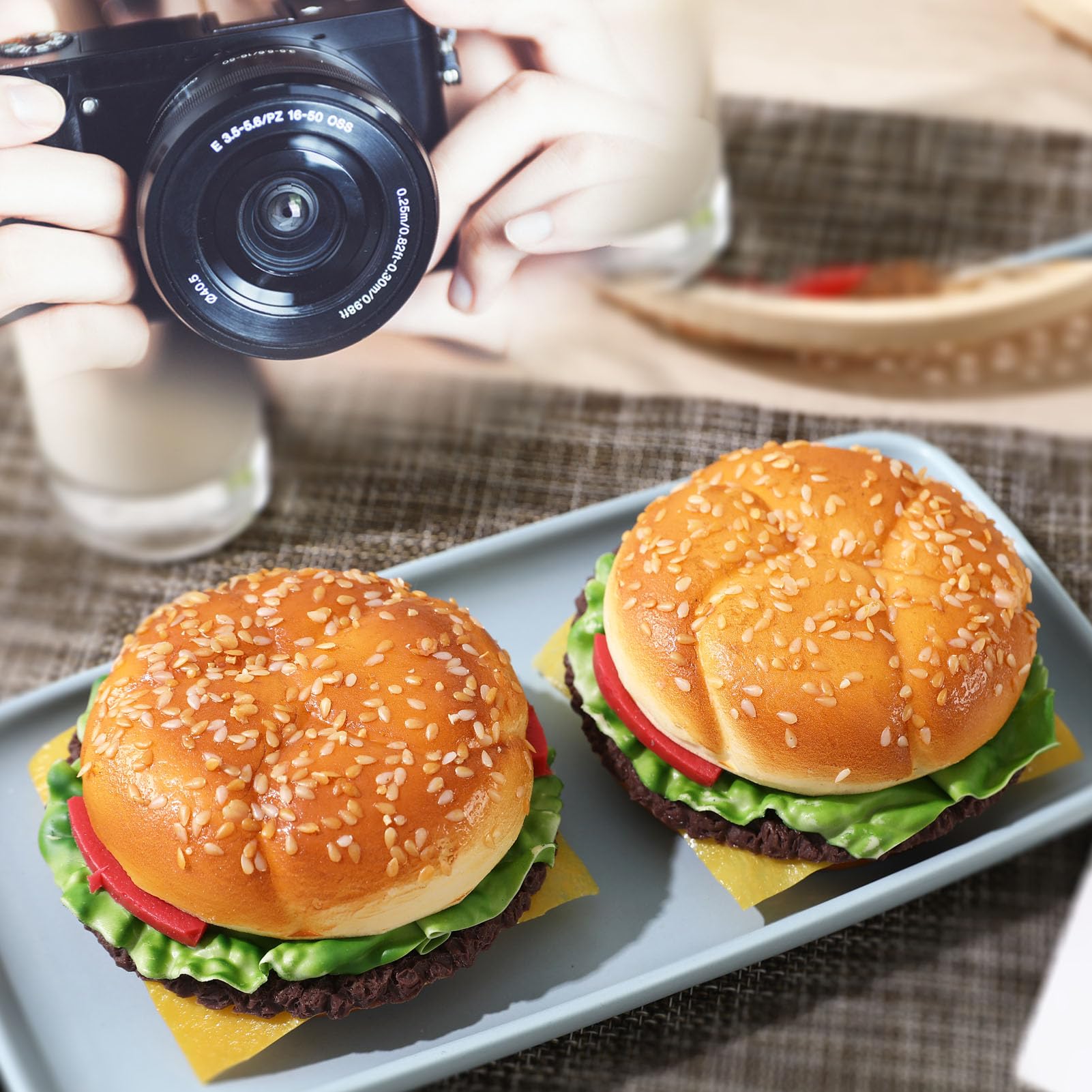 Joeabor faux burger model suitable for holiday and party decor.