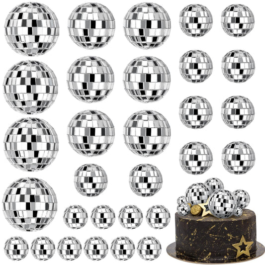 JOERSH disco ball cake topper 2cm close-up highlights sparkle for desserts