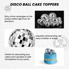 JOERSH disco ball cake topper 4cm close-up shows light from every angle