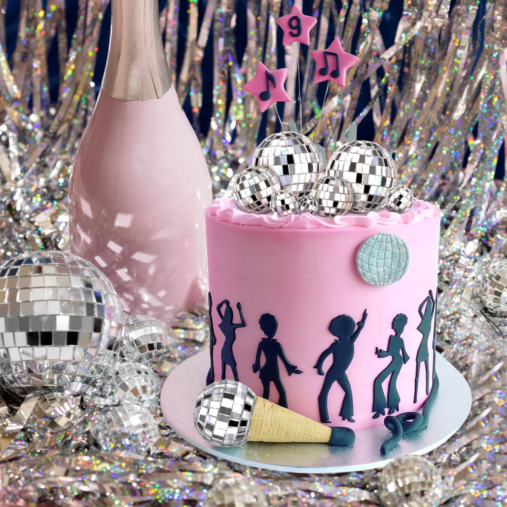 JOERSH disco ball on cake display enhances party visuals