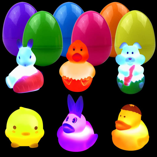 JoFAN Easter egg with light-up duck bath toy for splashy bath time fun