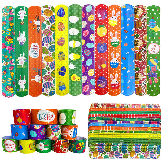 JoFAN Easter slap bracelets pack display for gifting and parties