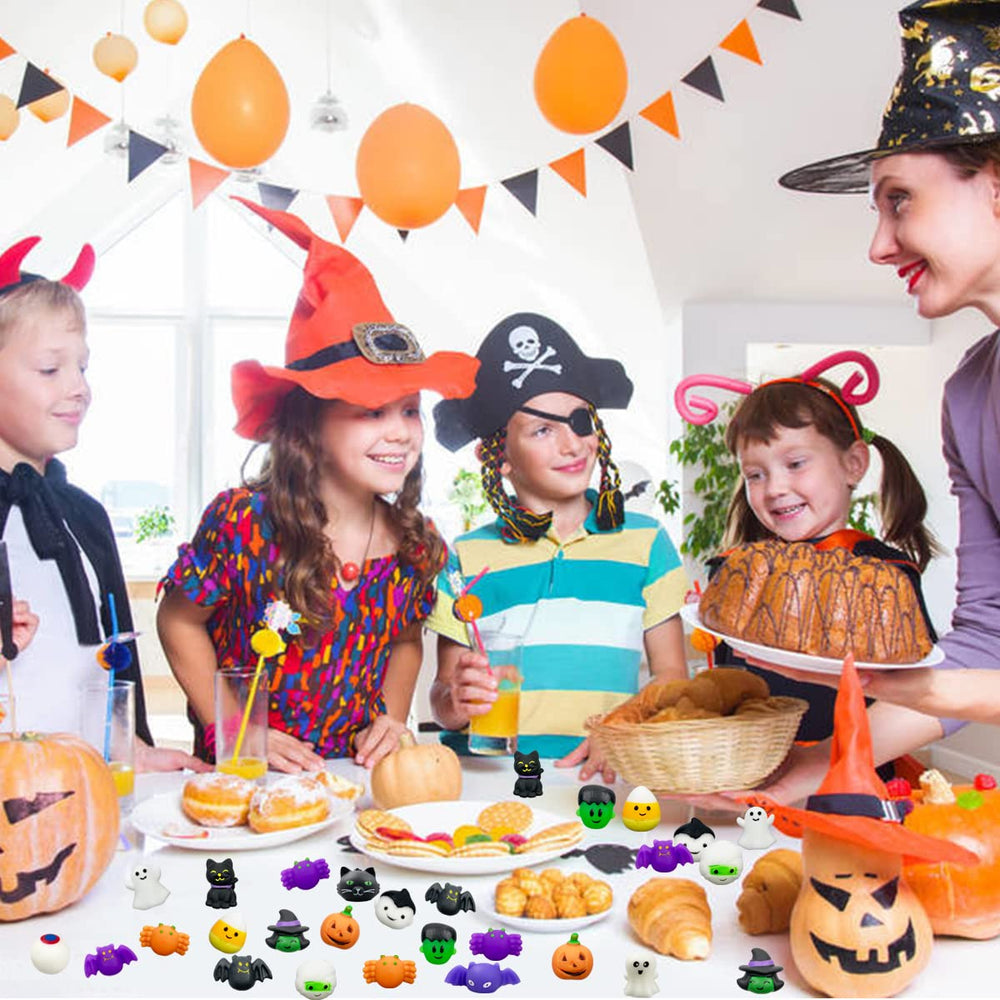 JoFAN Halloween squishy spiders — durable, washable toys for kids' play.