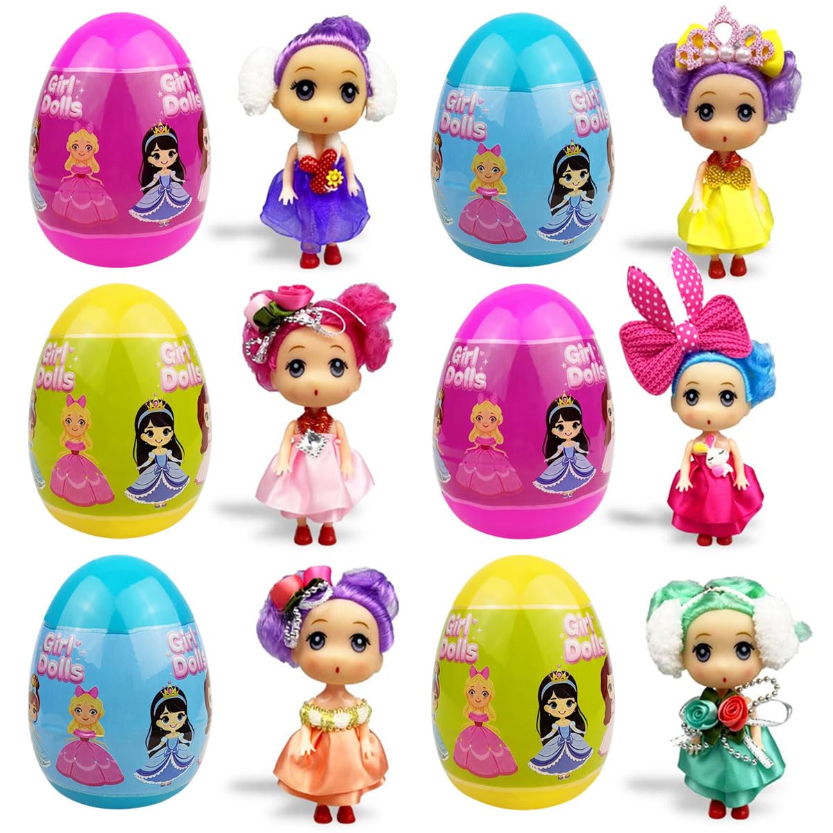 JoFAN jumbo Easter egg opened to reveal a collectible doll toy for Easter surprise