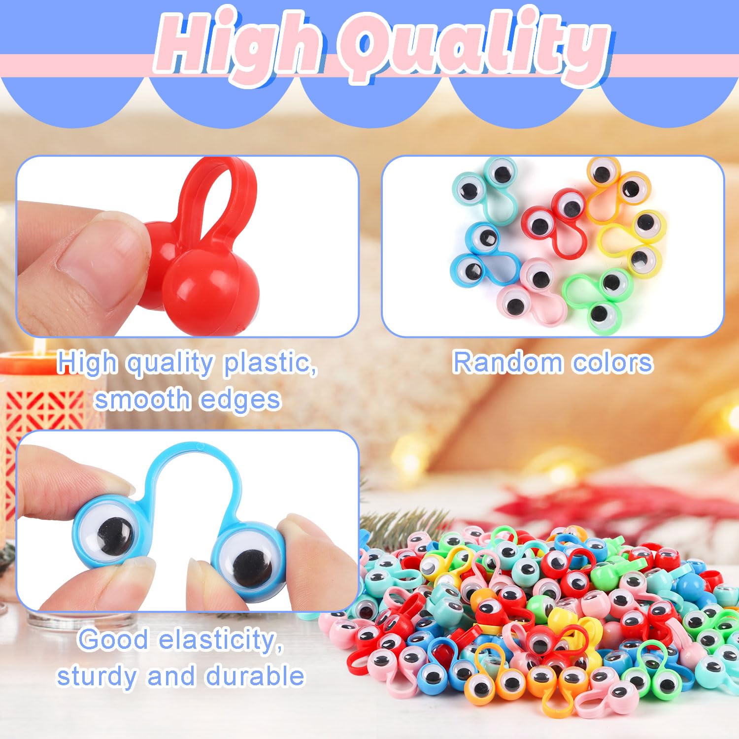JOFONY movable eyeballs finger puppets crafted from durable plastic for kids.