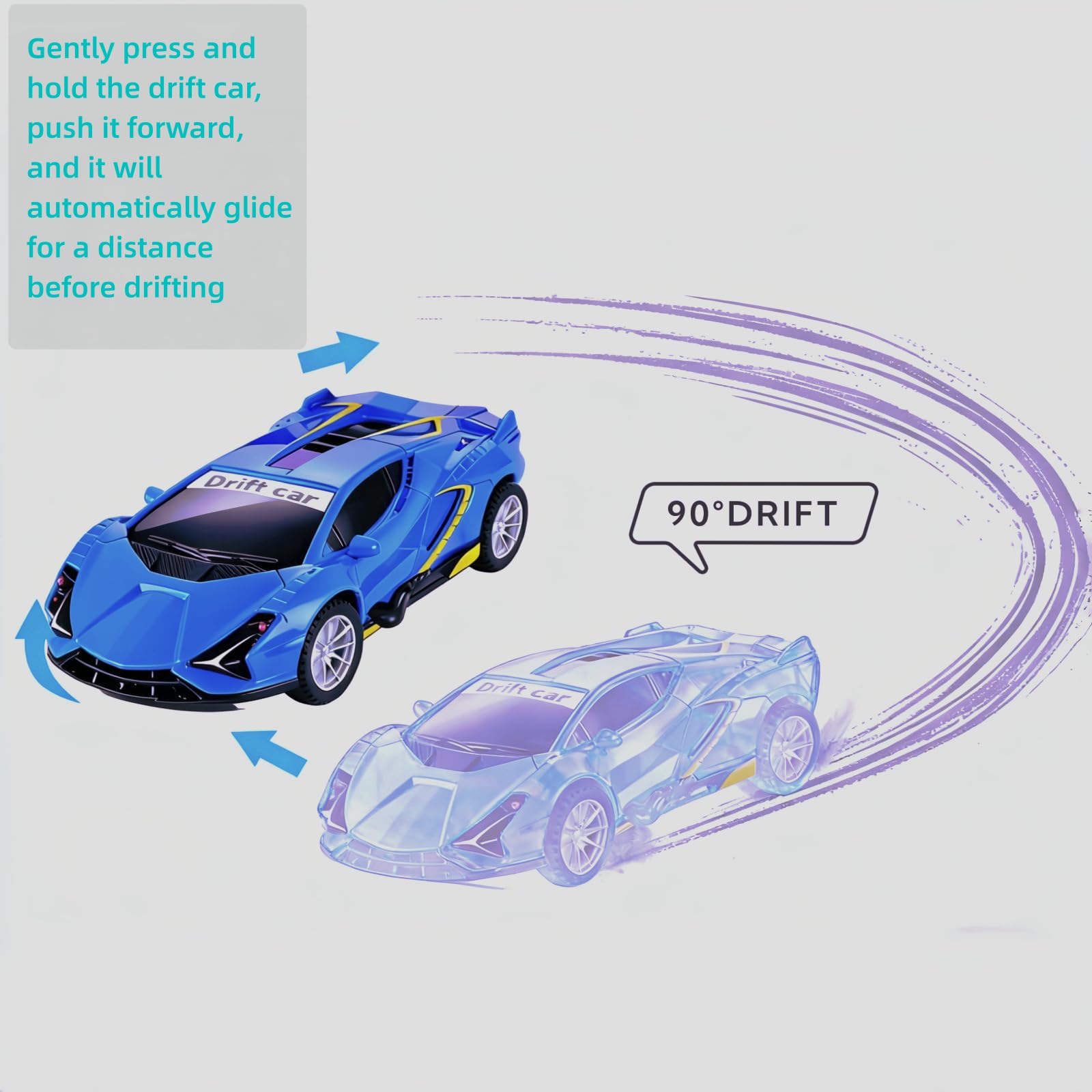 Johehe inertia drift car red drift action, exciting play for kids