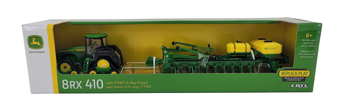 John Deere 8RX 410 toy front axle detail highlights sturdy construction for tactile play