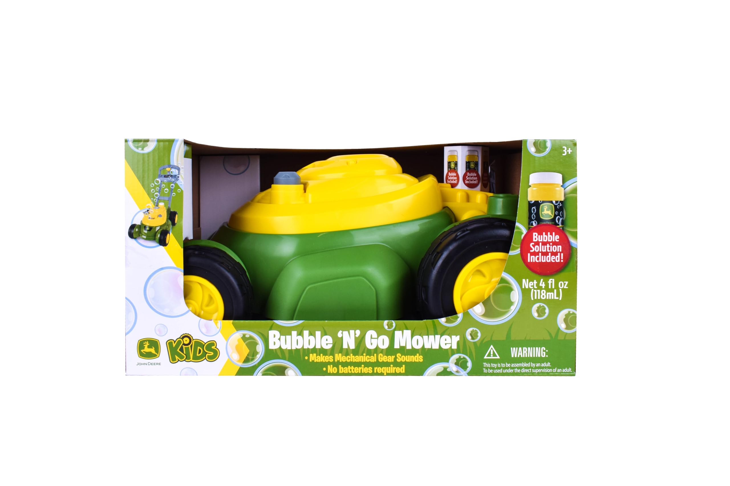 John Deere bubble mower highlights durable non-toxic construction for safe outdoor fun