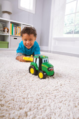 John Deere Johnny Tractor RC toy, detailed graphics close-up for collectors.