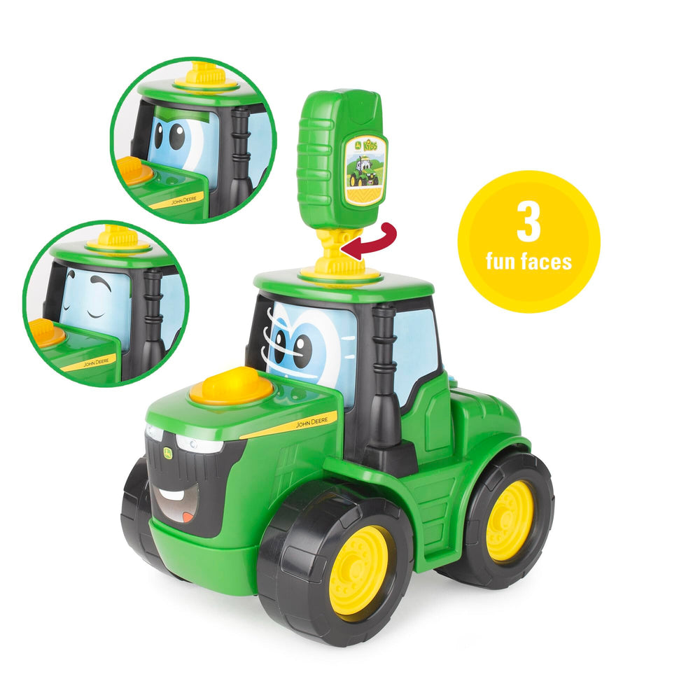 Blue slot drives Johnny Tractor in four driving patterns for varied play