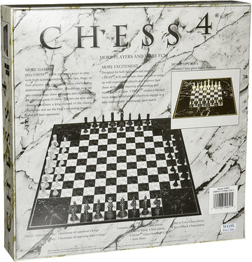John N. Hansen Chess 4 multicolor pieces enable engaging four-person play.