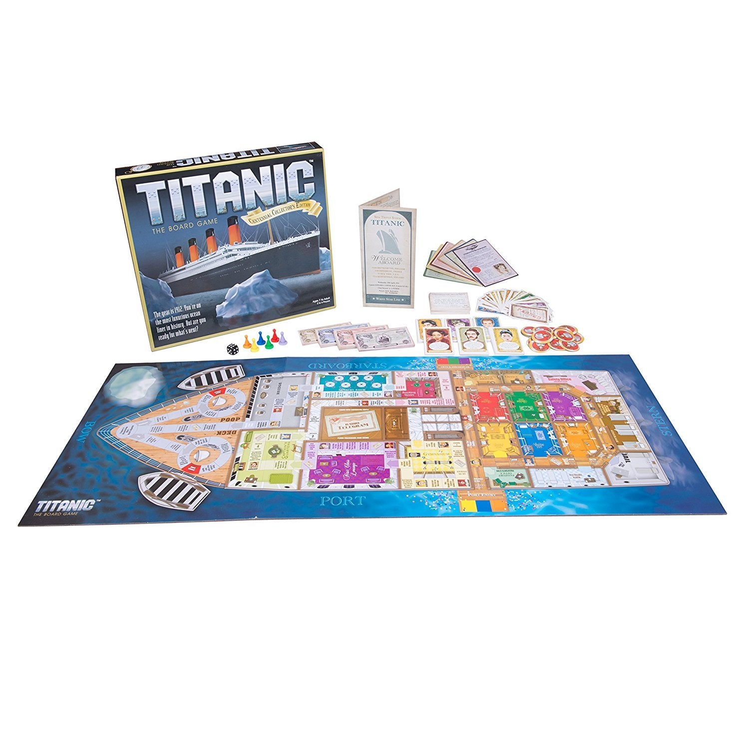 John N. Hansen Titanic board game board setup for immersive gameplay.
