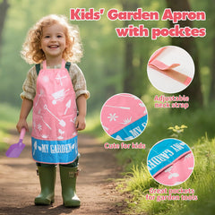 JOI MEW Kids Pink Gardening Tools Set with trowel aids hands-on planting