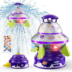 JOI MEW UFO water sprinkler with lights for dazzling backyard play and cooling