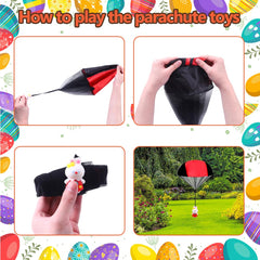 JOICEE Easter egg parachute duck toy, bright colors for outdoor egg hunts