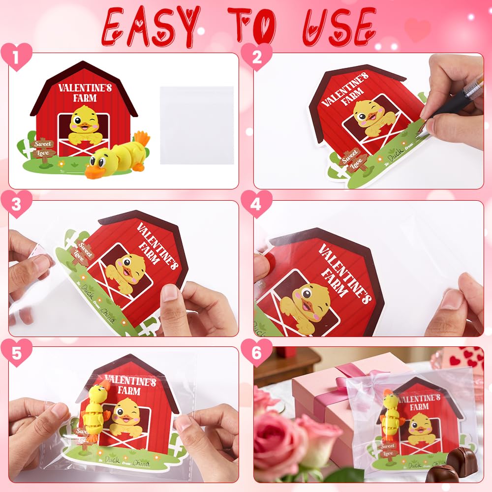 JOICEE Valentines cow figurine with articulated joints for party favors