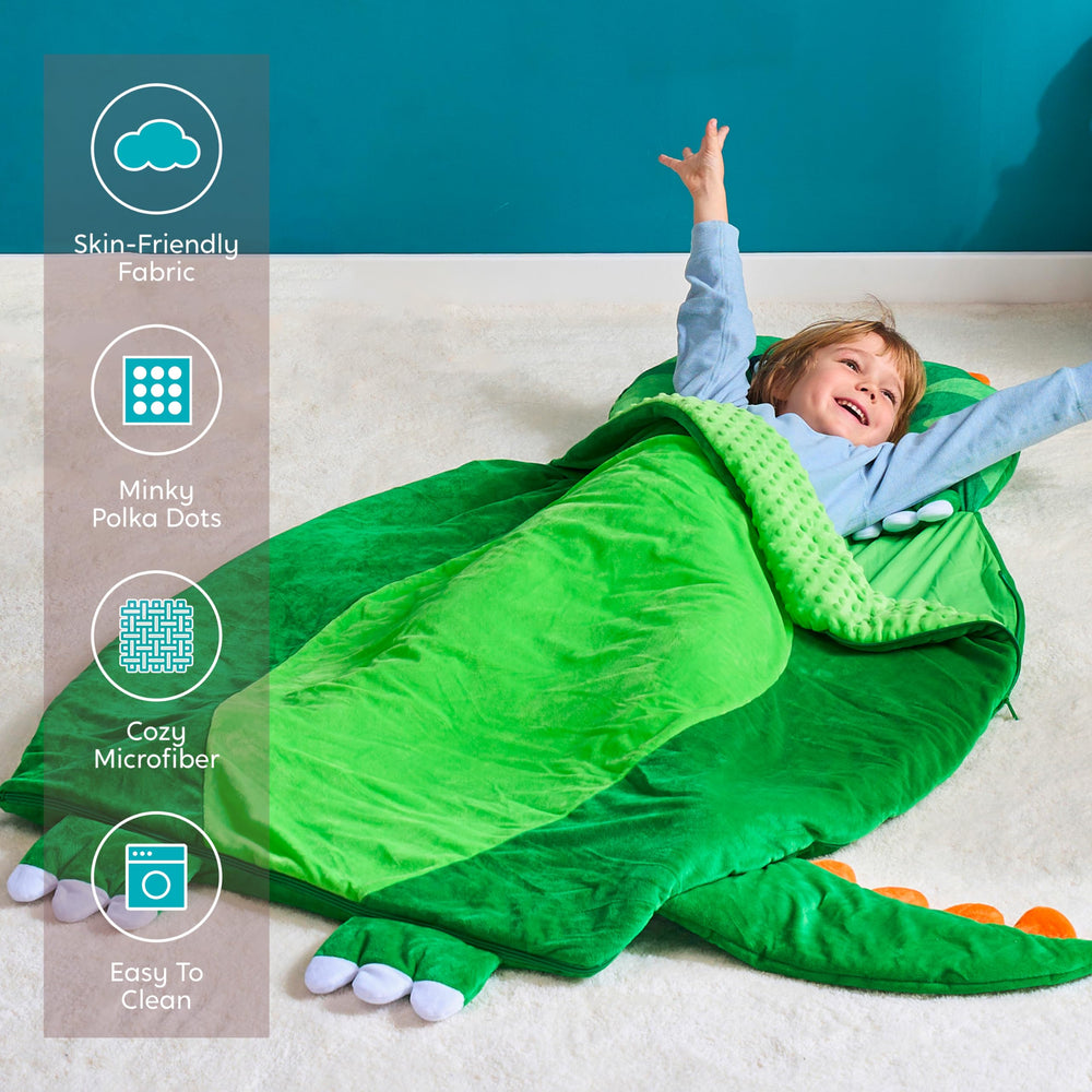 Joiedomi nap mat rolling storage pouch makes transport and storage quick.