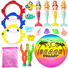 JOINBO 18-pcs diving pool toys overview with colorful set for family pool time