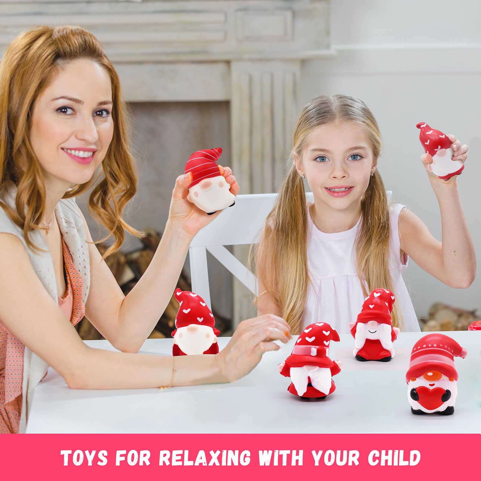 JOINBO Christmas gnome squishies close-up, soft silicone for durable squeezing.