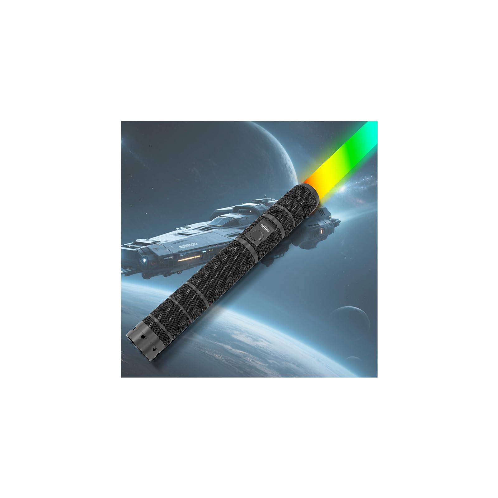 JOINBO light up saber with metal hilt for cosplay use and dramatic glow.
