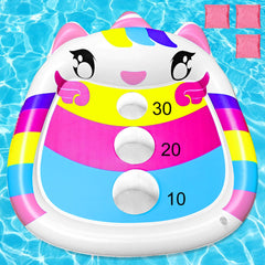 JOINBO unicorn cornhole board floats in pool for family fun