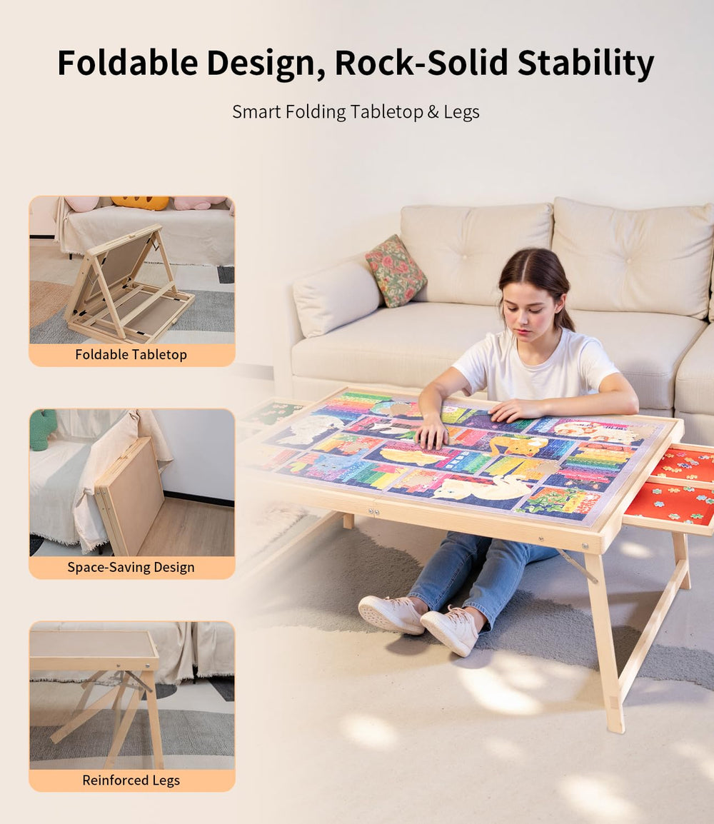 JOIN&JOY 34x25 inch wood puzzle board flat surface for large puzzles